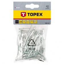 Заклепки Topex алюмінієві, 50 шт., 3.2x10 мм (43E302)