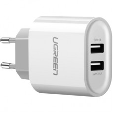 Зарядний пристрій Ugreen CD104 2xUSB 3.4A Charger (White) (20384)