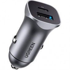 Зарядний пристрій Ugreen CD130 20W USB + Type-C PD Car Charger (Gray) (30780)