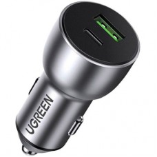 Зарядное устройство Ugreen QC 3.0+QC 3.0 Dual USB-A 36W Fast Car Charger Space Grey (CD213) (60980)