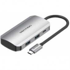 Концентратор Vention USB3.1 Type-C --> USB 3.0x4/PD 100W Hub 5-in-1 (TNBHB)