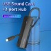 Концентратор Vention USB 3.1 Type-C to 3xUSB 3.0+MicroUSB+3.5mm Sound Adapter black (TGQBB)