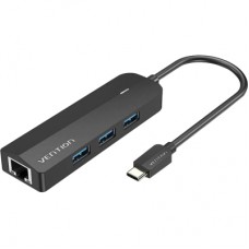 Концентратор Vention USB 3.1 Type-C to 3xUSB 3.0+MicroUSB+RJ45 100M Ethernet black (TGPBB)