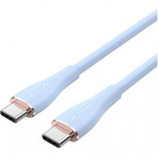 Дата кабель USB-C to USB-C 1.0m USB2.0 100W (20V/5A) Light Blue Silicone Vention (TAWSF)