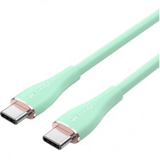 Дата кабель USB-C to USB-C 1.0m USB2.0 100W (20V/5A) Light Green Silicone Vention (TAWGF)