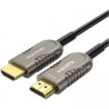 Кабель мультимедійний HDMI to HDMI 15.0m V2.1 Optical 8K 60Hz 48Gbps Dolby 7.1 TPE Black Metal Type Vention (AAZBN)