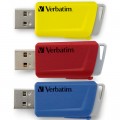 USB флеш накопитель Verbatim 3x16GB Store 'n' Click Red/Blue/Yellow USB 3.2 (49306)