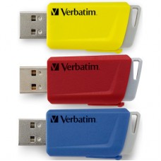 USB флеш накопитель Verbatim 3x16GB Store 'n' Click Red/Blue/Yellow USB 3.2 (49306)