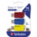 USB флеш накопитель Verbatim 3x16GB Store 'n' Click Red/Blue/Yellow USB 3.2 (49306)