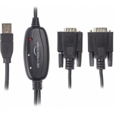 Переходник USB 2.0 to 2хCOM (9+25pin) 1.4m Viewcon (VE591)