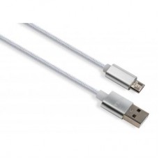 Дата кабель USB 2.0 AM to Micro 5P 1m LED silver Vinga (VCPDCMLED1S)