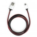 Дата кабель USB 2.0 AM to Micro 5P 1m pu leather black Vinga (VCPDCMLS1BK)