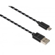 Дата кабель USB 2.0 AM to Micro 5P 2color nylon 1m black Vinga (VCPDCMBN31BK)