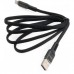 Дата кабель USB 2.0 AM to Lightning 1.0m flat nylon black Vinga (VCPDCLFNB1BK)