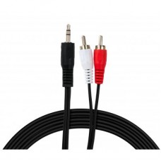 Кабель мультимедійний Jack 3.5mm male to 2xRCA 5.0m Vinga (VCPDCJ35MRCA25BK)