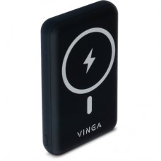 Батарея универсальная Vinga 10000 mAh Wireless Magnetic QC+PD (VPBAMS10BK)