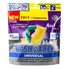 Капсули для прання Wash&Free Жасмин та лаванда з марсельським милом 11 шт. (4260637722010)