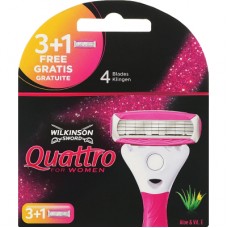 Змінні касети Wilkinson Sword Quattro For Woman 3+1 шт. (4027800114207)