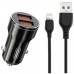 Зарядний пристрій XO CC48 Smart Metal 2USB + cable Lightning (XO-CC48i-BK)