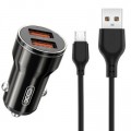 Зарядний пристрій XO CC48 Smart Metal 2USB + cable MicroUSB (XO-CC48m-BK)