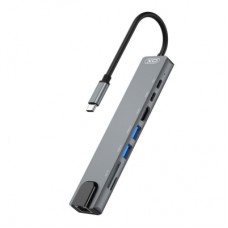 Порт-репликатор XO 8-in-1 Dock USB-C (USB/USB-C PD/HDMI 4K/SD/TF/RJ45) (XO-HUB003SL)