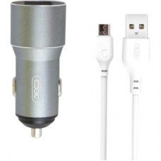 Зарядний пристрій XO TZ09 2.4A/2 USB + cable microUSB Grey (XO-TZ09M-GR)