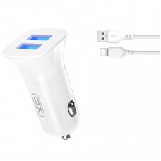 Зарядний пристрій XO TZ10 2.4A/2 USB + Type-C White (XO-TZ10-TC-WH)