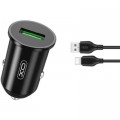 Зарядний пристрій XO TZ12 QC3.0 (1USB/18W) + USB - Type-C Black (XO-TZ12-BK)