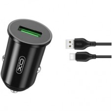 Зарядний пристрій XO TZ12 QC3.0 (1USB/18W) + USB - Type-C Black (XO-TZ12-BK)